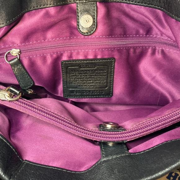 COACH Leather Ashley Satchel with Purple Interior CONVERTIBLE STRAP - F1… - Picture 6 of 8
